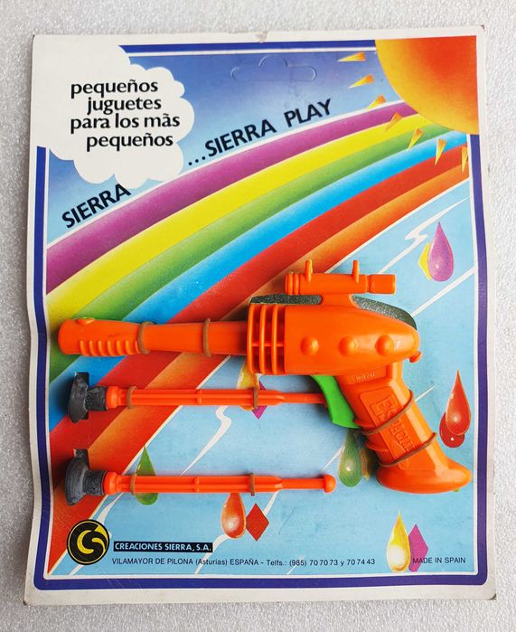 Antigo Brinquedo ~ "PISTOLA ESPACIAL" ~ Dardos com Ventosas ~ Anos 80