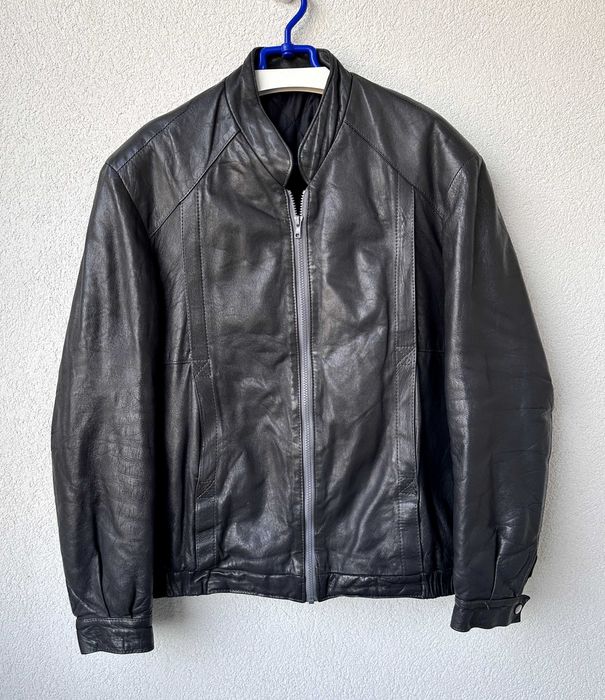Kurtka skórzana boxy AVANT GARDE męska bomber szara r. L