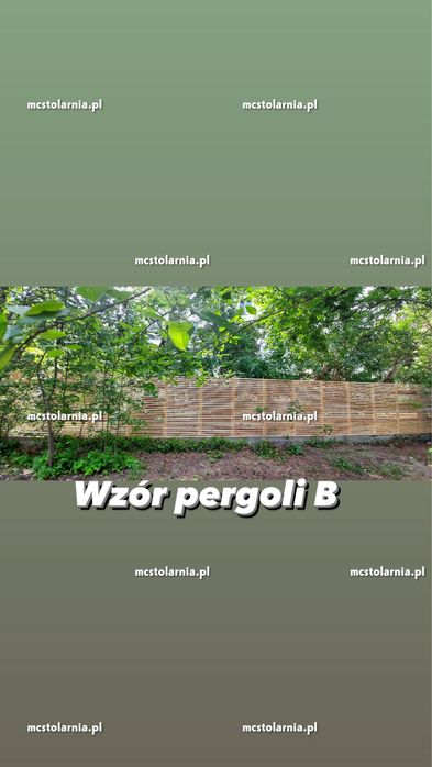 Pergola płot lamelowy ogrodzenie drewniane donica