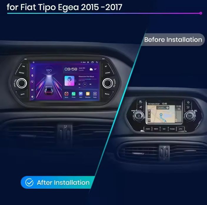 Rádio Android Auto Fiat Tipo 2015-18 Carplay GPS Wi-Fi 2/32GB NOVO