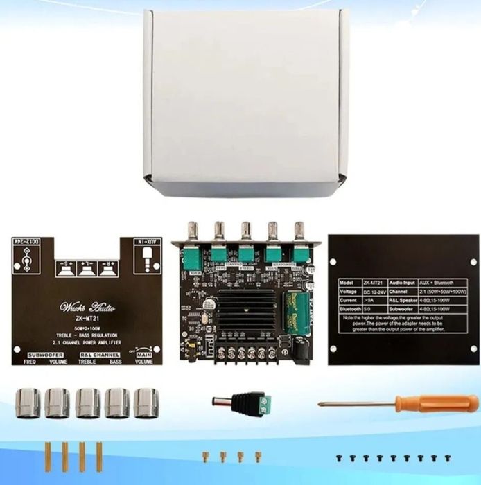 Продам  підсилювач звуку zk-mt21 2*50+100 сабвуфер блютуз bluetooth ус