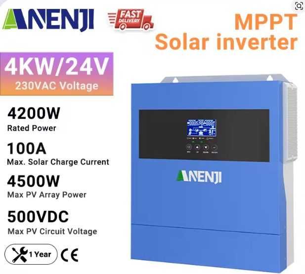 ANENJI NOWY Falownik OFF-GRID Hybrydowy Anenji 4kv wbudowane WIFI