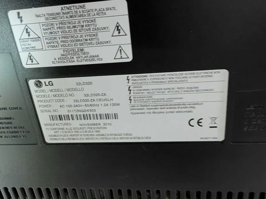 TV LG 32LD320 - Fonte de alimentação avariada
