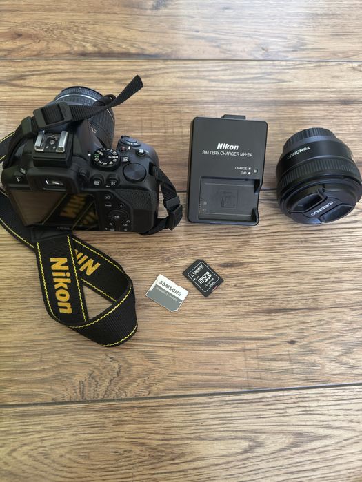 Nikon D3500 + 2 obiektywy + karty SD | Idealny stan