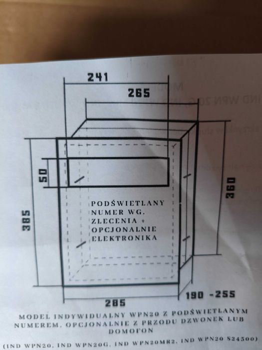 Skrzynka na listy do montażu w słupku