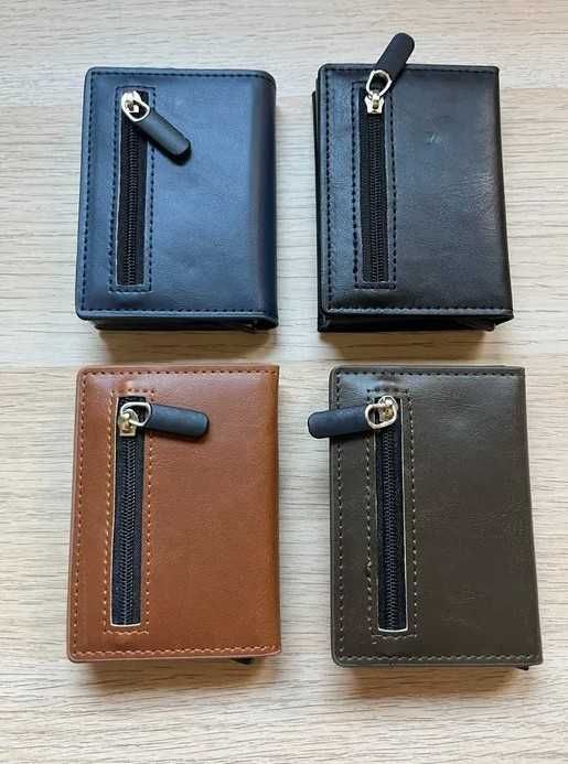 Novas carteiras RFID(proteção contactless) - Porta moedas - Preta