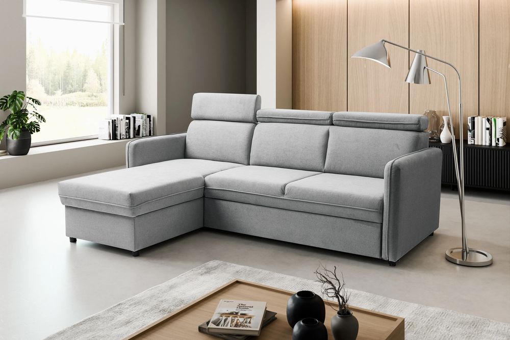 Narożnik BARCELO 220x165 - funkcja spania, pojemnik, ruchome zagłówki