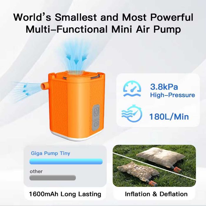 GIGA PUMP TINY Гарантія Туристичний електричний міні насос і ліхтар