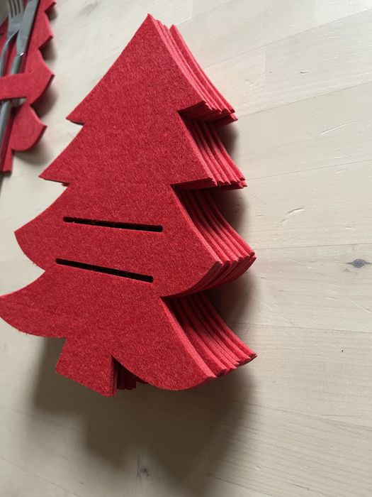Choinka z filcu na sztućce  12 sztuk