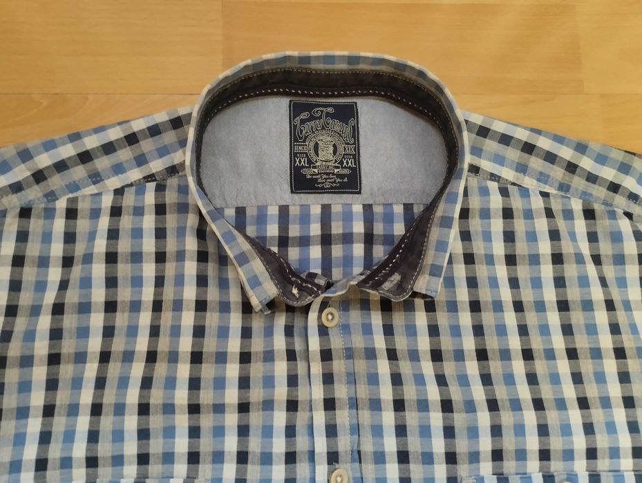 Niebieska koszula męska w kratkę Carry XXL