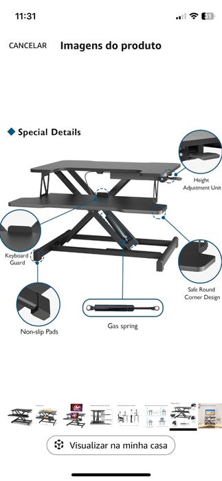 Conversor de mesa para stand up desk - mesa em pé