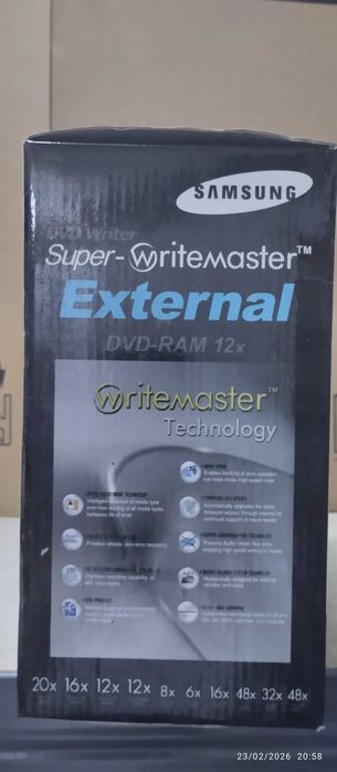 Samsung Super Writemaster SE-S204 Gravador de DVD Externo USB RAM 12X