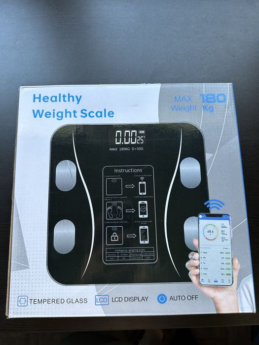 Розумні ваги Scale One Black з Bluetooth та аналізом складу тіла