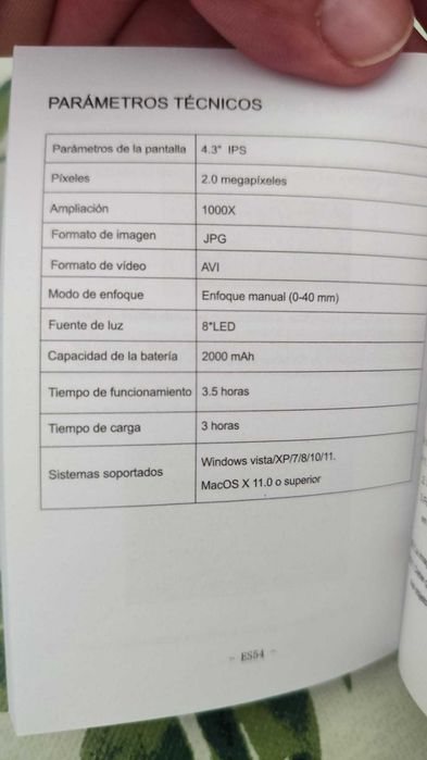 Microscópio Digital 4,3" IPS 1000X LCD Recarregável USB | Novo