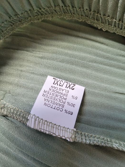 Szerokie spodnie na gumce zielone w plisy Spodnie 2XL/3XL
