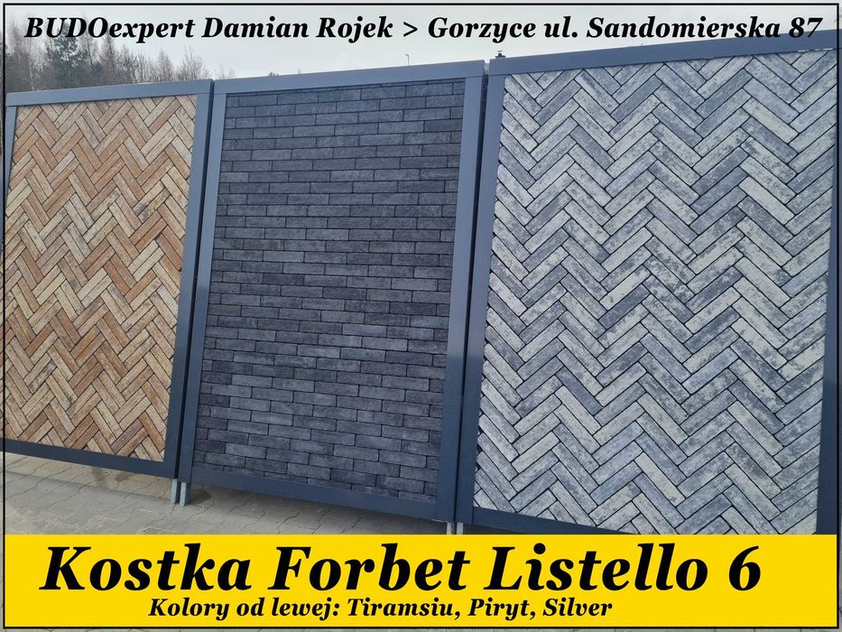 Kostka brukowa Forbet LISTELLO mix Silver Piryt Tiramisu Mocca-Orange