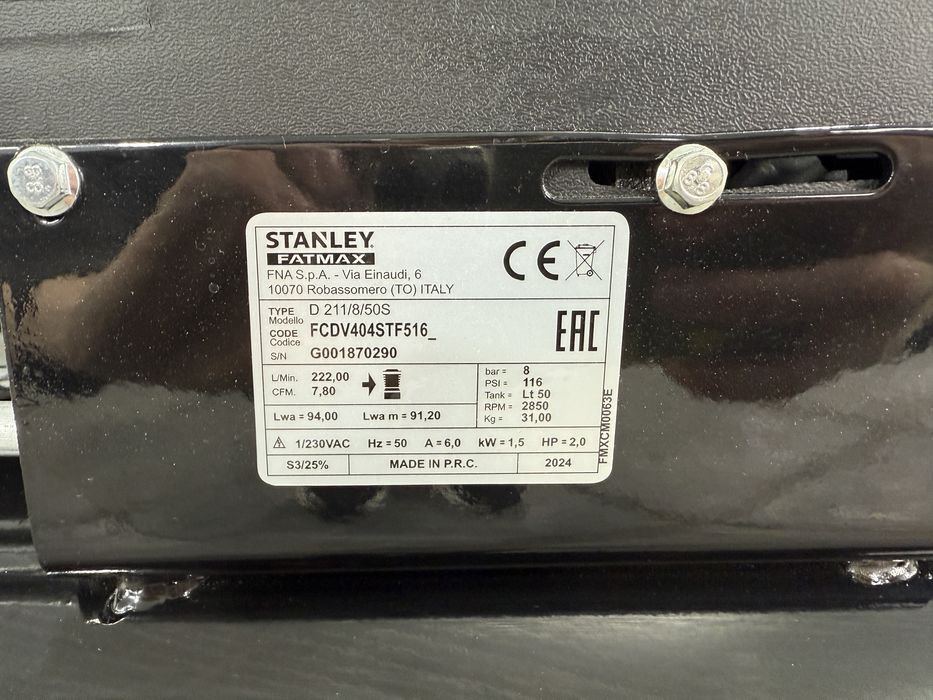 Kompresor 50l Stanley Fatmax 8 bar GWARANCJA