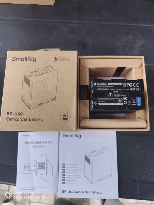 акумулятор для відеокамери SmallRig BP-U60 Camcorder Battery (модель 4670).  Ємність: 6800 мА·год / 99 Вт·год