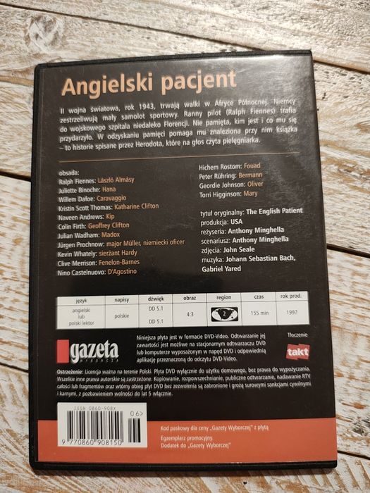 Angielski pacjent. Dvd