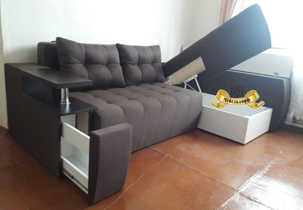 Угловой диван Барселона с выдвижным баром в Днепре по Акции