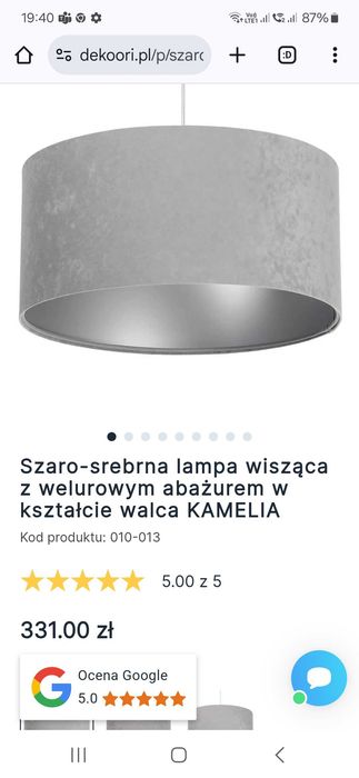 Nowa lampa z abażurem Kamelia