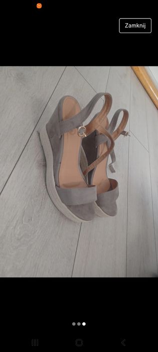 Sandały szare siwe 40 korurn jak nowe