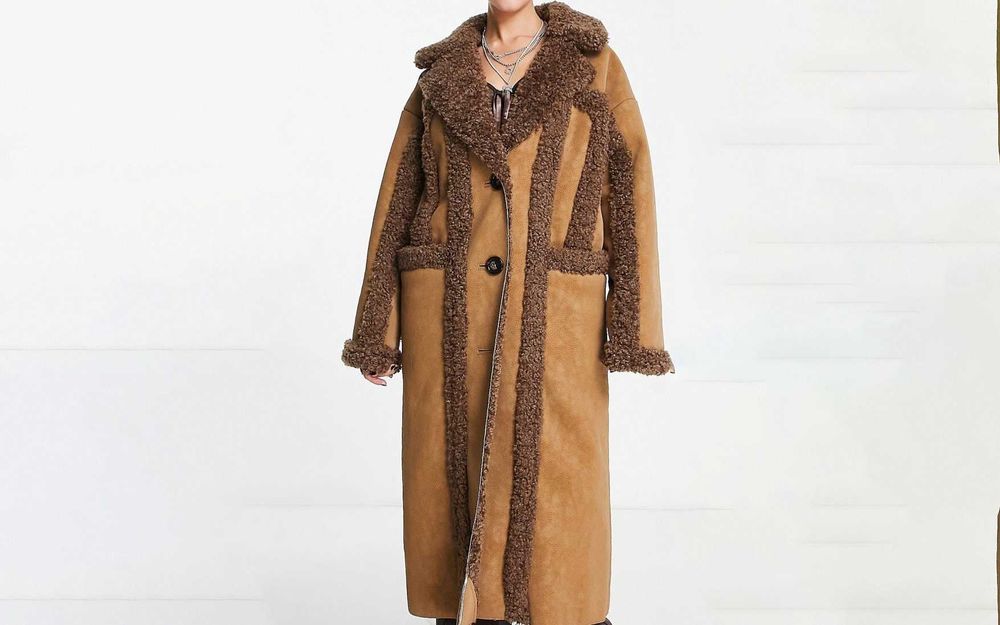 Довге пальто Reclaimed Vintage шубка дублянка