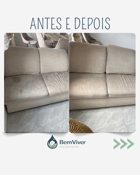 Limpeza profissional de sofá
