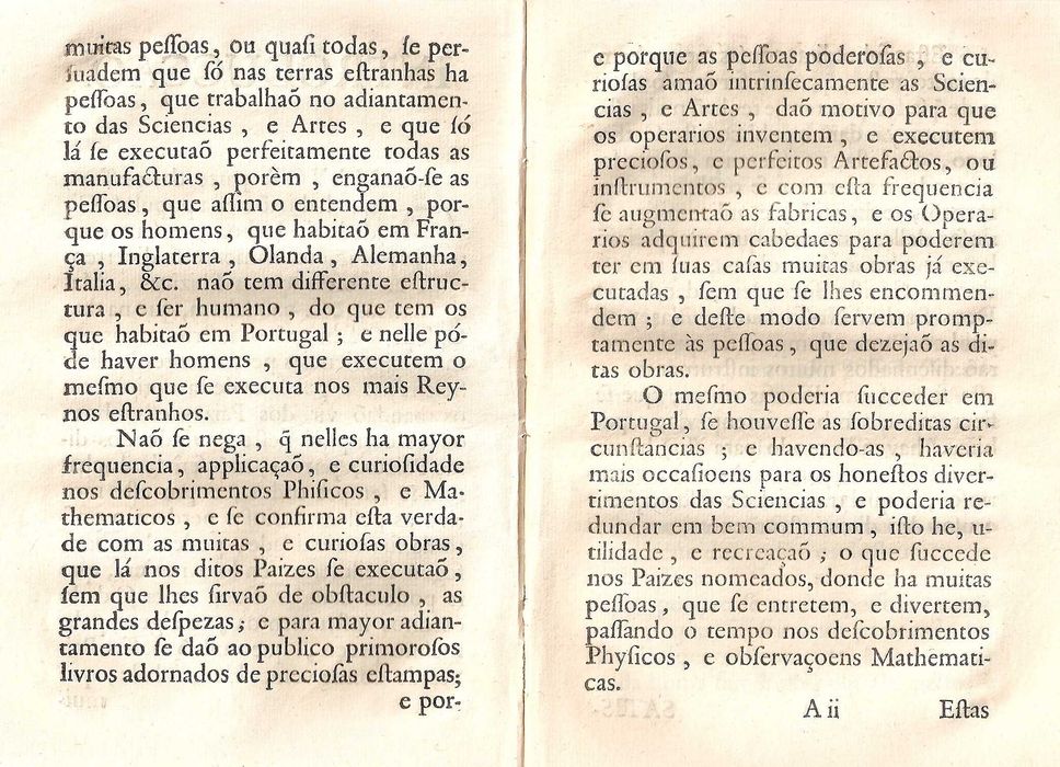 RARÍSSIMO Folheto de 1745 sobre a Fabricação e Venda de Instrumentos Científicos em Lisboa