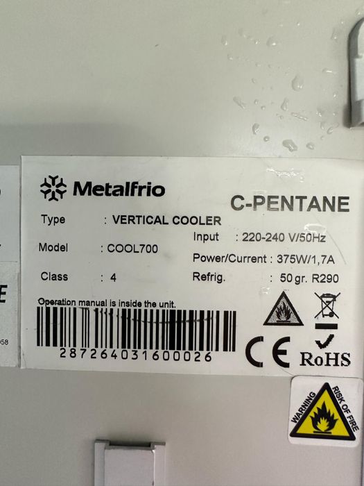 Używana chłodziarka witryna  lodówka Metalfrio na Blachy GN 700 l