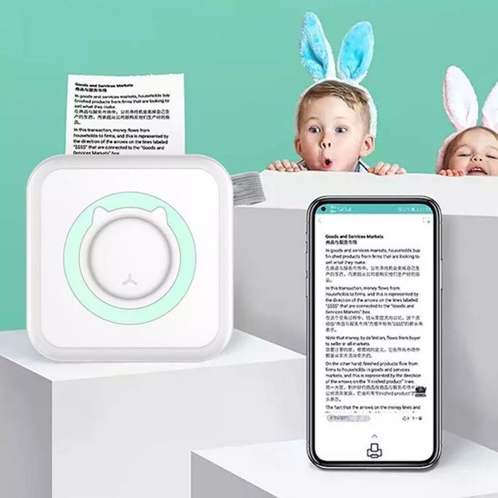 MINI drukarka przenośna +10 ROLEK PAPIERU GRATIS