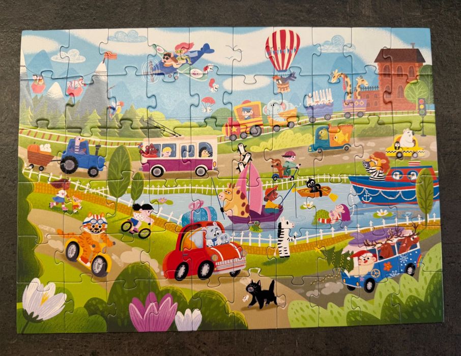 Пазли Dodo Диво-транспорт ( віммельпазл з завданнями), 60 елементів