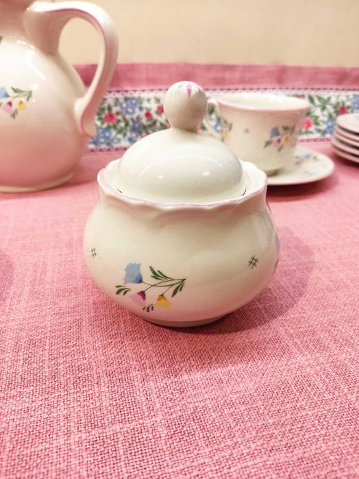 Serwis kawowy porcelanowy dla 6 osób Schramberger Majolika