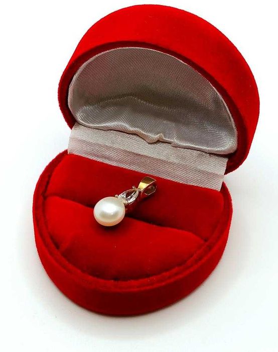 Złota zawieszka z Perłą i cyrkonią pr.585 W:1,55gr InterSKLEP