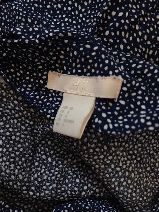 Granatowa bluzka w kropki H&M 38 M