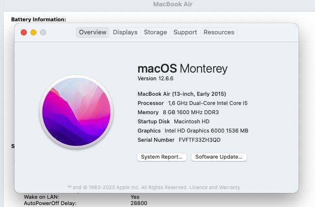 MacBook Air 13″ Early 2015 Intel i5 8GB RAM 121GB SSD