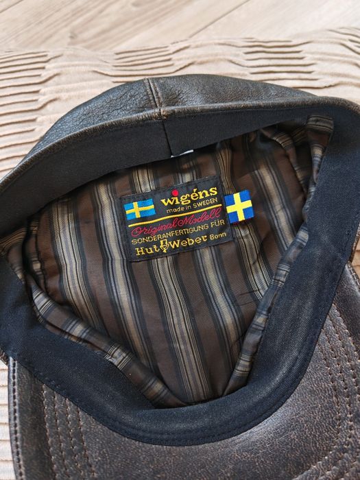 Czapka Wigens r. 58 myśliwska skórzana 100% skóra łosia! Unikat!