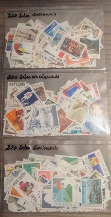 Vendo lotes de 220 selos Nacionais