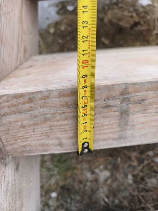 Solidne schody drewniane budowlane / drabina z krokwi – 4m – Pancerne!