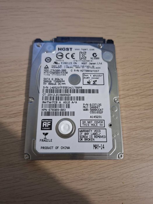 Dyski Hitachi, HGST 500GB i 320GB 2,5 cala