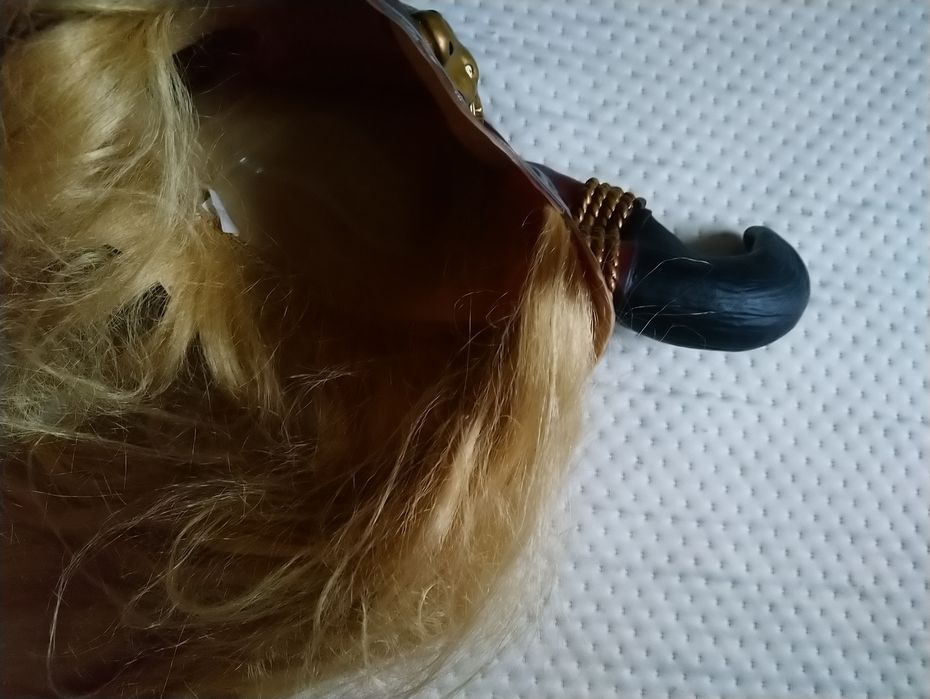 Карнавальна маска Вікінг силіконова з волоссям безрозмірна