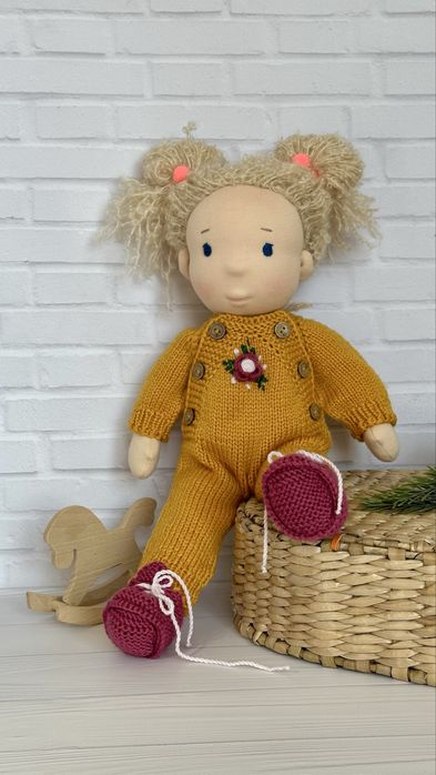Вальдорфська лялька, кукла ручної роботи з набором одягу