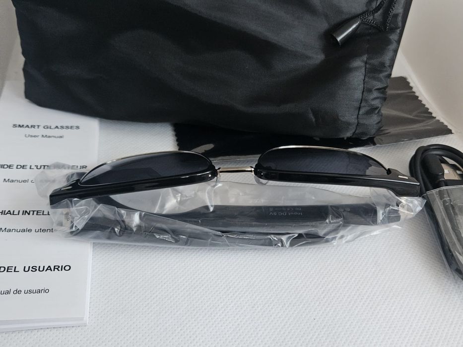 Inteligentne okulary Bluetooth E13 – głośniki, mikrofon, UV, nowe