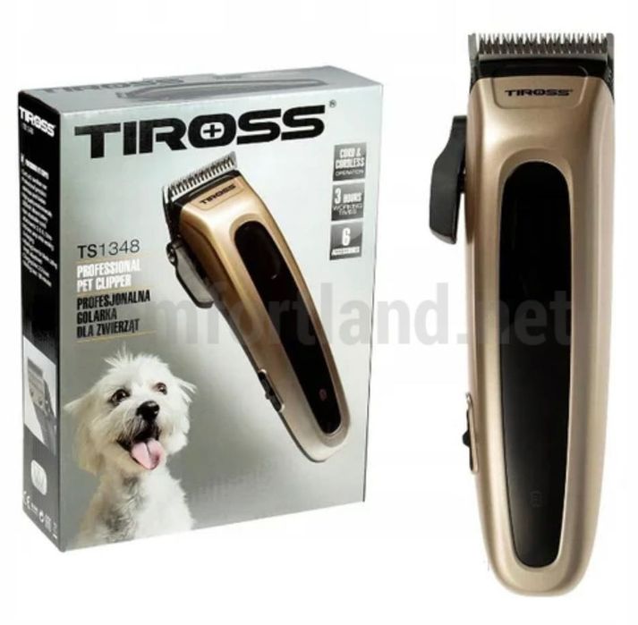 Професійна машинка для стрижки тварин Tiross TS-1348 акумуляторна 2в1