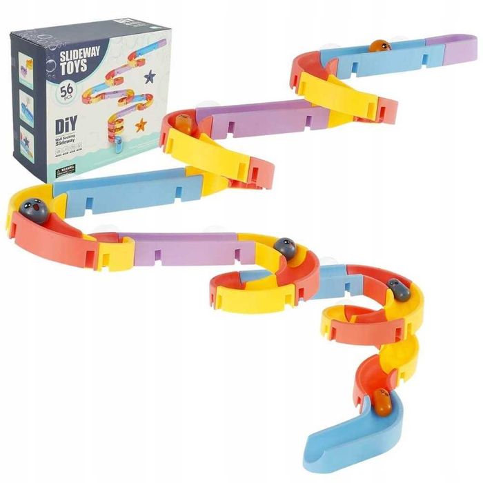 Zjeżdżalnia tor zabawka do wody kąpieli WANNY KULKOWY ZESTAW wodny A88