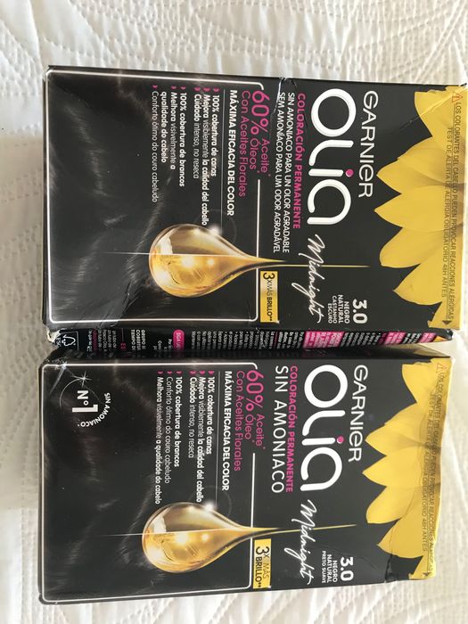 5 caixas OLIA da GARNIER - cabelo 3.0 negro natural