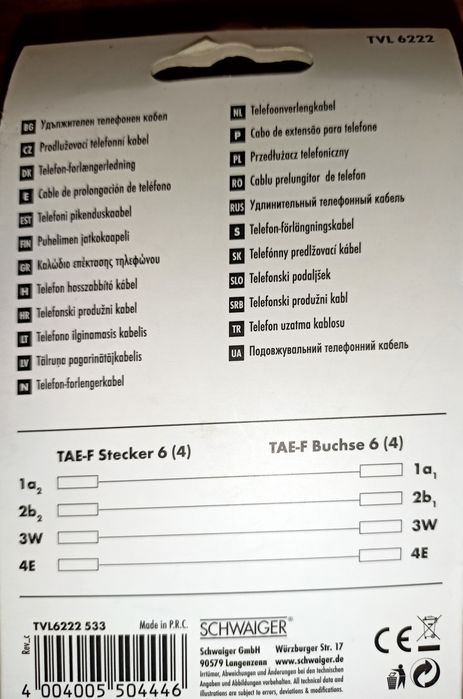 Kabel przewód telefoniczny (art. A 076)