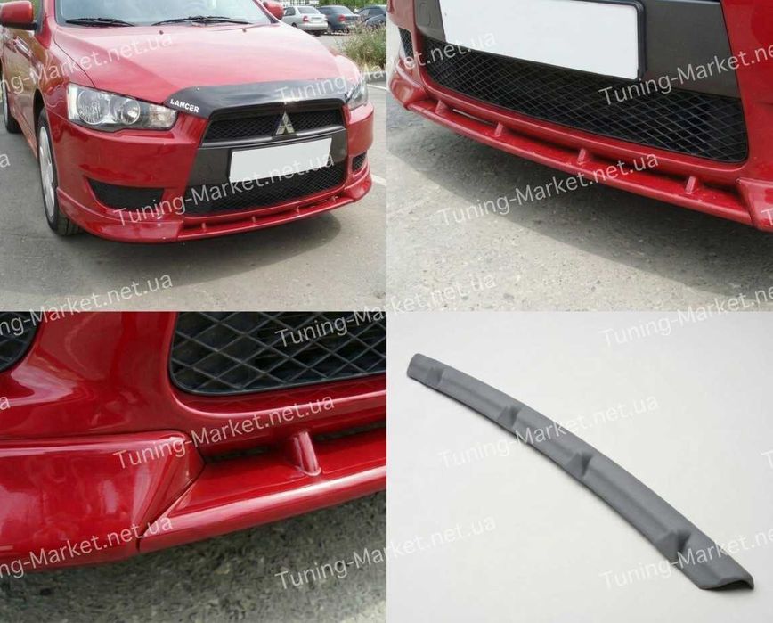 Накладка Диффузор Evolution на задний бампер Mitsubishi Lancer X