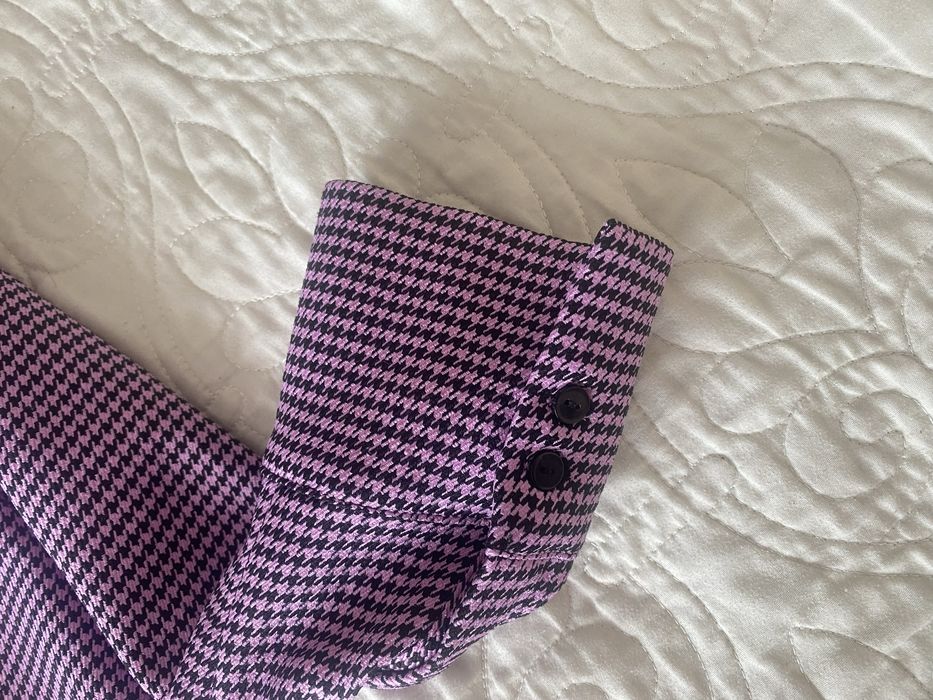 Zara Long Shirt Black And Pink Size M