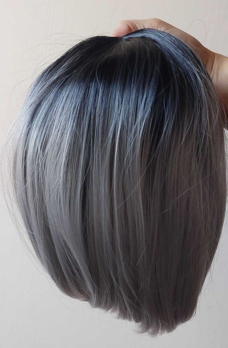 Peruka siwa bob ombre
